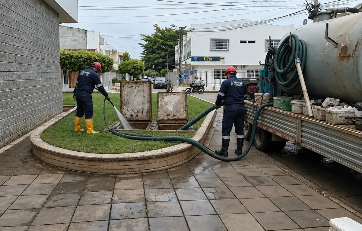 Trampa y tubería en una sola visita